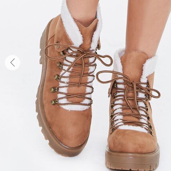 Forever 21 Shoes - NWOT tan lace up boots